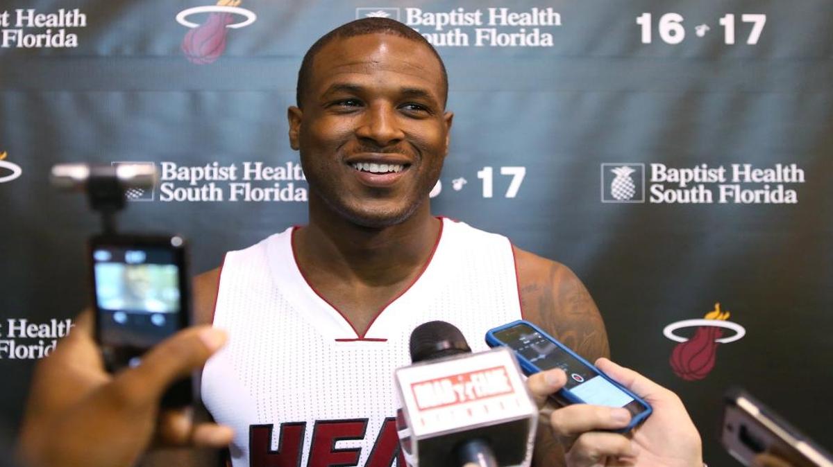 Miami Heat guard Dion Waiters speaks to the media during the Media Day for the 2016-17 NBA season at AmericanAirlines Arena in Miami on Mon., Sept. 26, 2016.