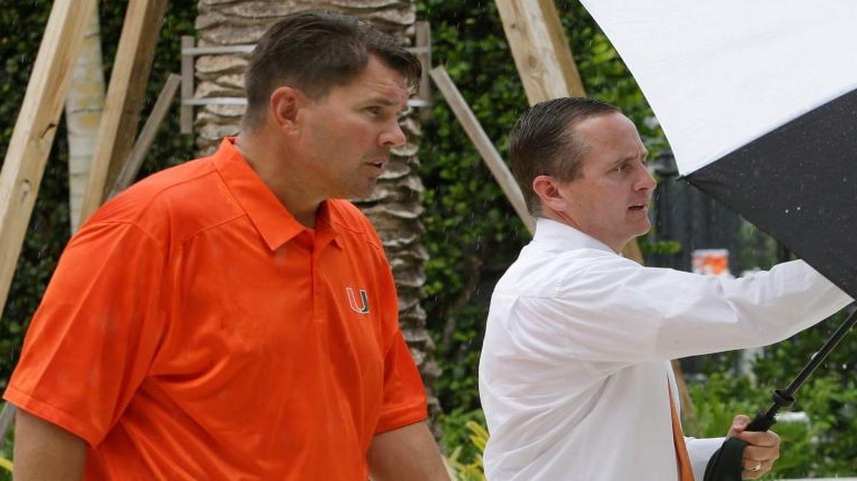 UM athletic director Blake James, right, preferred not to make a coaching change during the season. But after an embarrassing 58-0 home loss to Clemson on Saturday, Oct. 24, 2015, he parted ways with coach Al Golden.