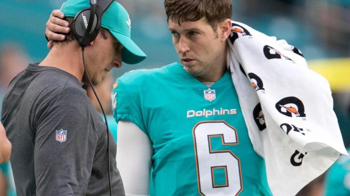 Dolphins coach Adam Gase and QB Jay Cutler: Two men looking for offensive answers right now.