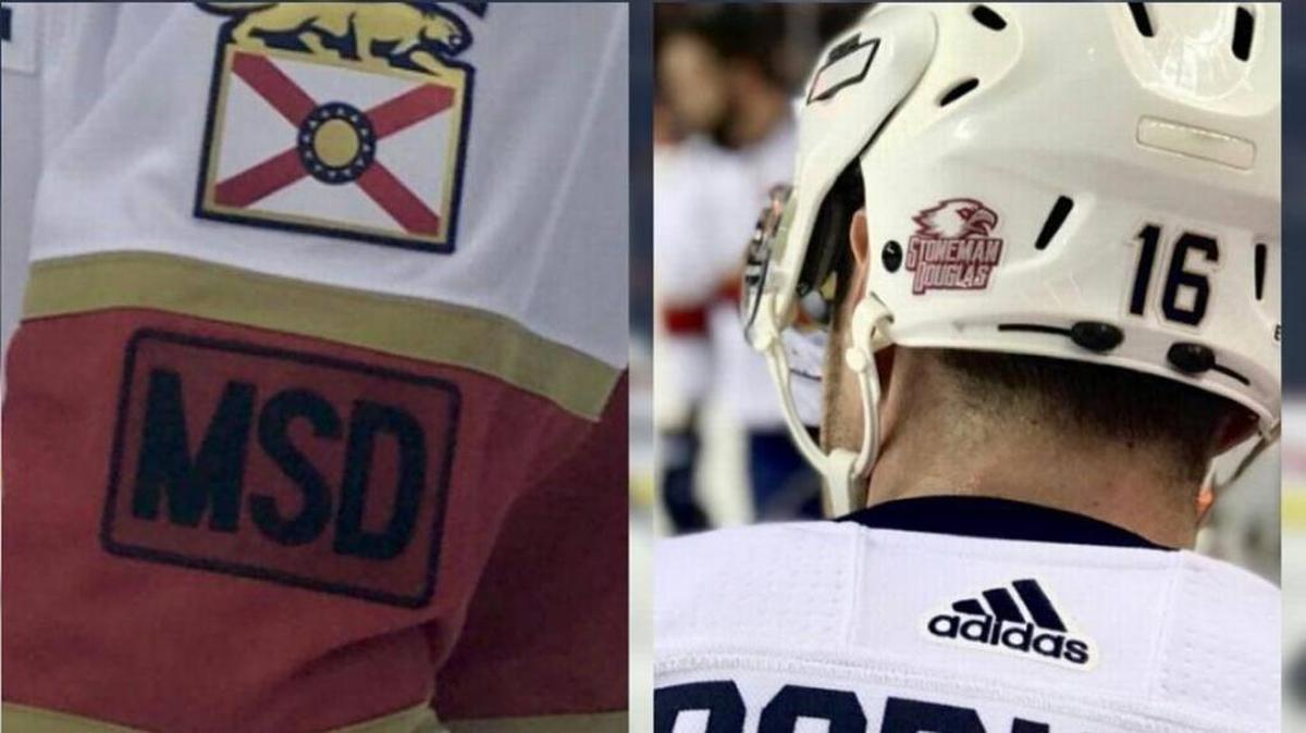 The Florida Panthers, the local pro team closest to the Marjory Stoneman Douglas tragedy, takes home ice Thursday for the first time since the mass shooting. The Panthers will wear MSD sleeve patches and eagle-logo helmet decals for the remainder of this hockey season.