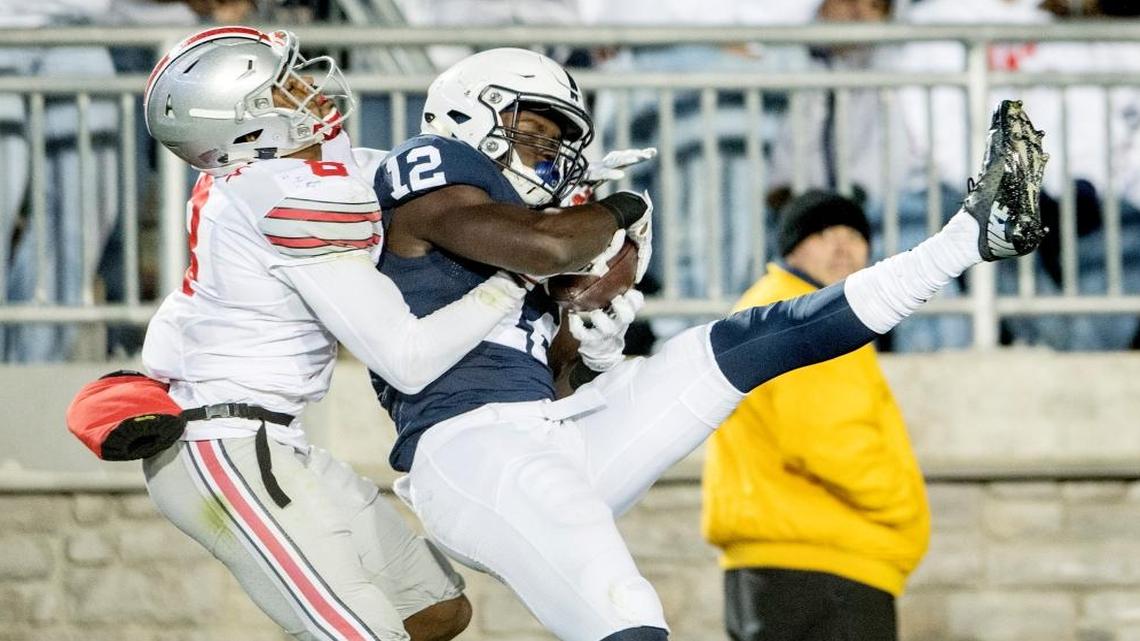 Ohio State cornerback Gareon Conley, left, ran 4.44 40-yard dash at the Scouting Combine.