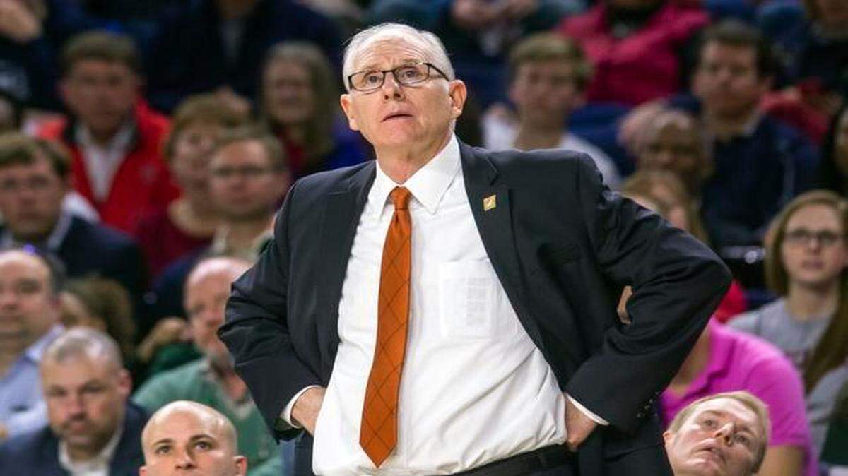 
Miami head coach Jim Larranaga looks on during the NIT tournament in Richmond, Va., on March 24, 2015. Miami won 63-61.
