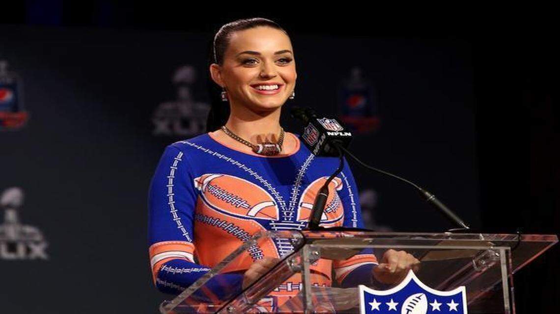 
Singer and songwriter Katy Perry speaks during the Pepsi Super Bowl XLIV Halftime Show Press Conference at the Phoenix Convention Center on January 29, 2015, in Phoenix, Arizona.
