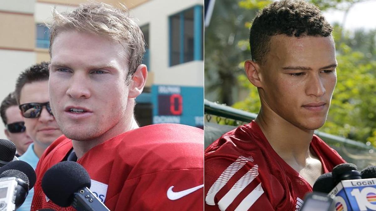 
Dolphins quarterback Ryan Tannehill, left, and UM quarterback Brad Kaaya.
