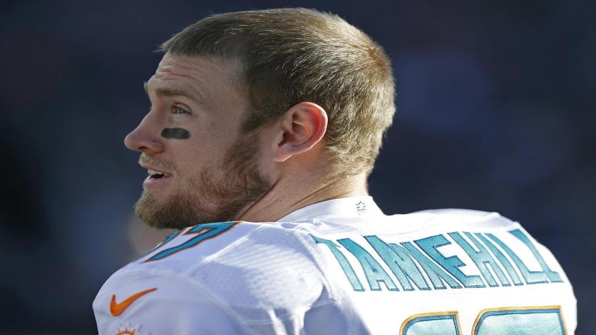 
Miami Dolphins quarterback Ryan Tannehill (17) on the sidelines as the New England Patriots host the Miami Dolphins at Gillette Stadium on Sunday, December 14, 2014.
