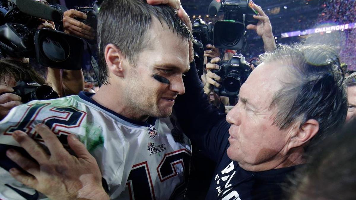 New England Patriots quarterback Tom Brady and coach Bill Belichick have won five Super Bowls together, the most of any coach/quarterback combination.
