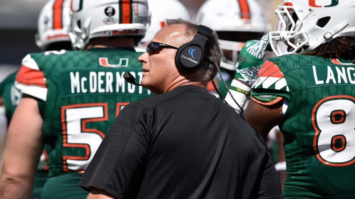 Miami head coach Mark Richt walks on the sidelines against Georgia Tech during the first half of an NCAA college football game, Sat., Oct. 1, 2016, in Atlanta.
