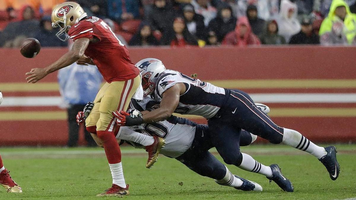 The struggling San Francisco 49ers, who are 0-4 on the road this season, are led by quarterback Colin Kaepernick (7), who says he is leading a protest for change but then doesn’t bother to even vote.