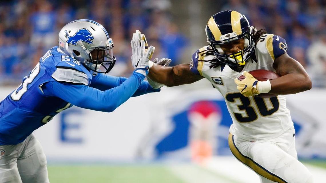 Rams running bcak Todd Gurley (38) is a main reason we like L.A. to beat 49ers Thursday night.