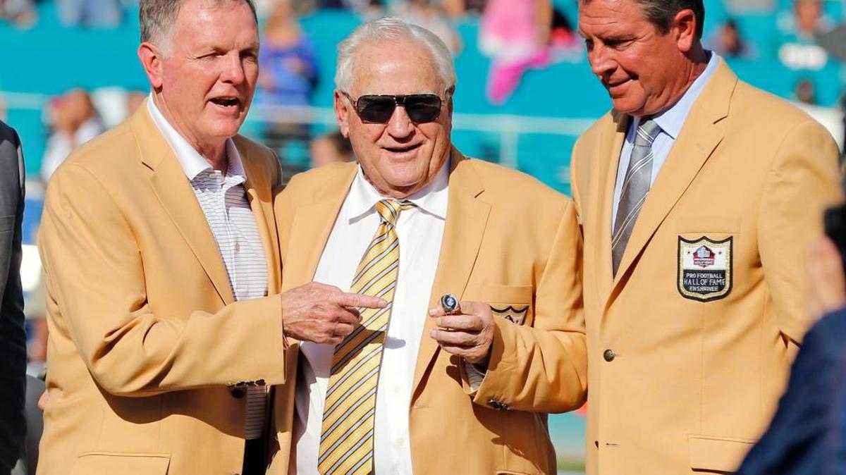 Dolphins legends Bob Griese, coach Don Shula and Dan Marino will be honored as part of the franchise’s 50th anniversary celebrations during a game against the Giants on Monday, Dec. 14, 2015.