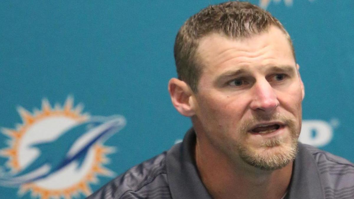 
Dan Campbell is introduced as interim head coach of the Miami Dolphins on Monday ,October 5, 2015.
