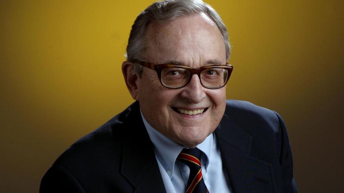 Miami Herald columnist Edwin Pope in 2003 at One Herald Plaza.