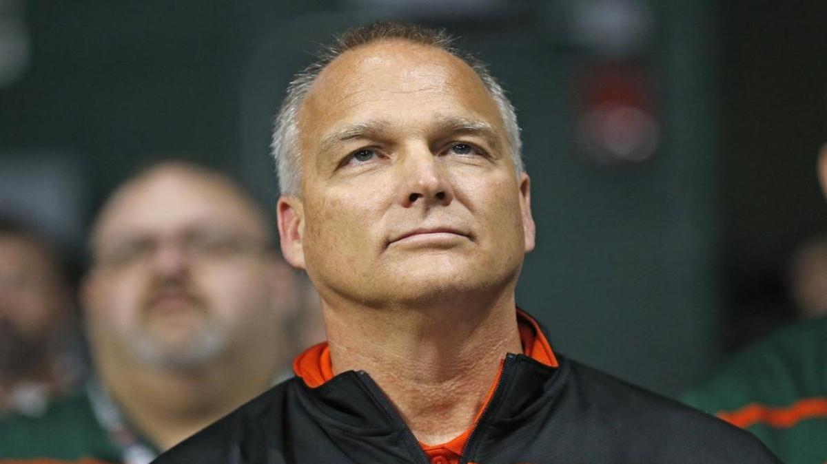 New head football coach Mark Richt as the University of Miami hosts the University of Florida at BankUnited Center in Coral Gables on Tuesday, December 8, 2015.