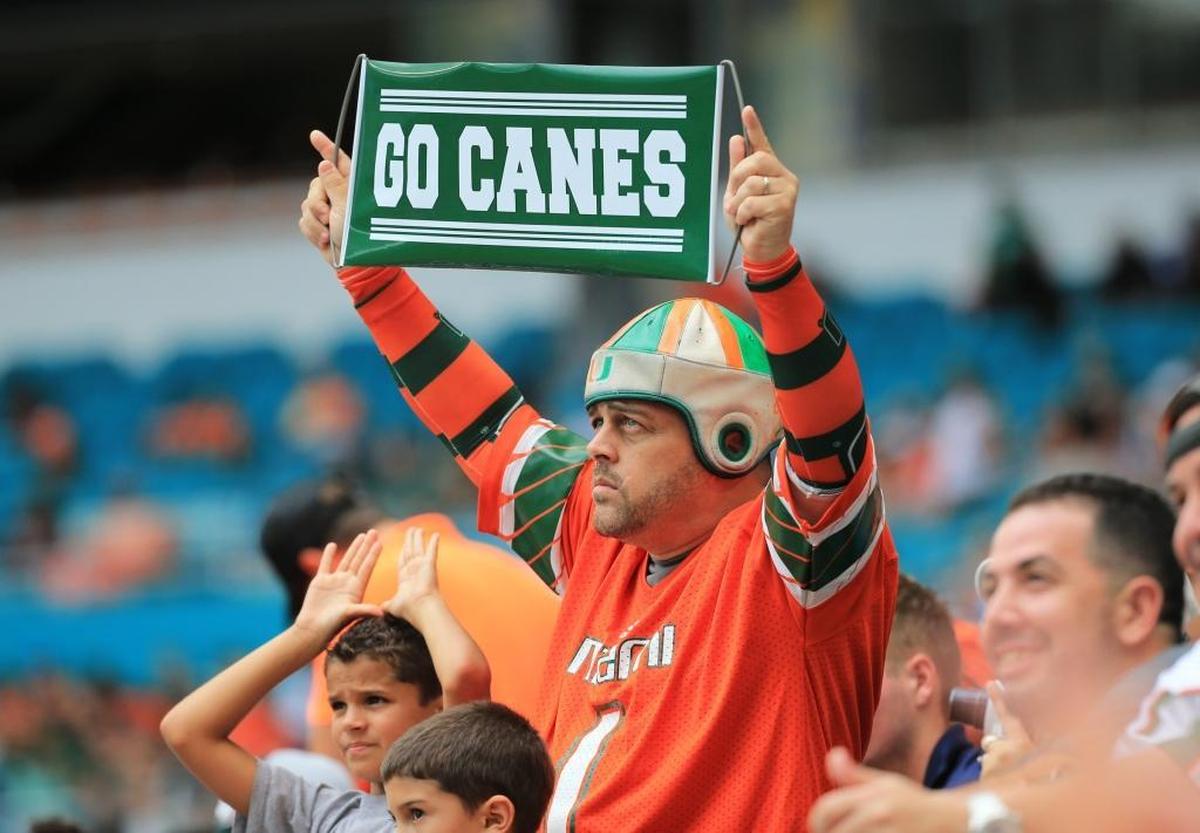 UM fans show their support as the University of Miami hosts Bethune-Cookman at Hard Rock Stadium on Saturday, Sept. 2, 2017.