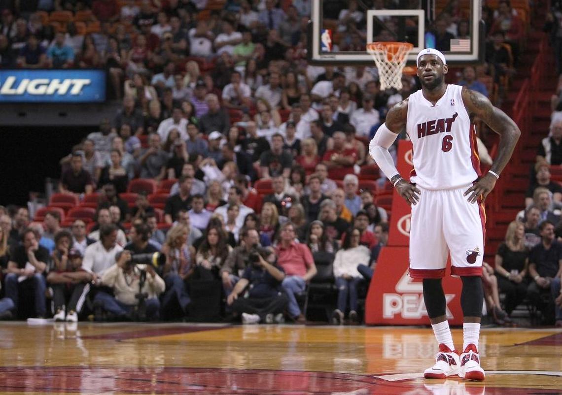 LeBron James in a game against the Toronto Raptors in 2014.