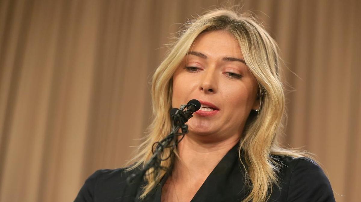 Tennis star Maria Sharapova speaks during a news conference in Los Angeles on Monday, March 7, 2016. Sharapova says she has failed a drug test at the Australian Open.
