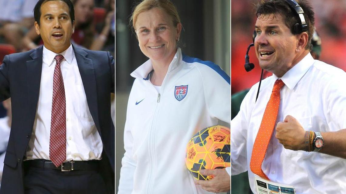 
Erik Spoelstra, Jill Ellis and Al Golden are among many prestigious current South Florida coaches.
