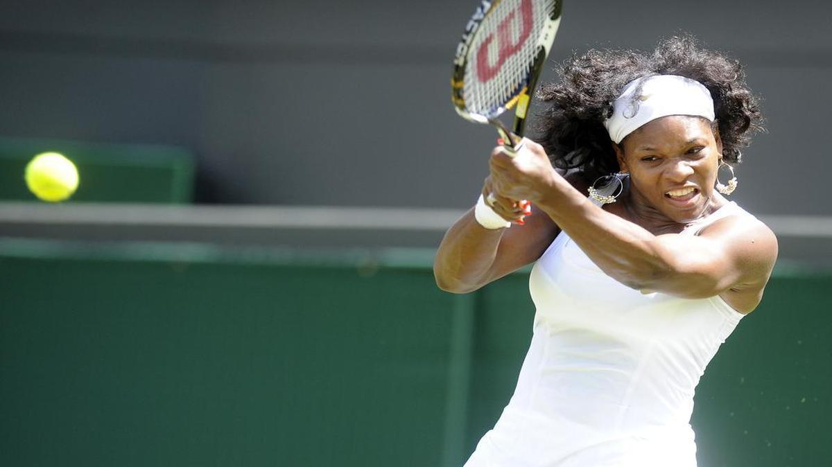 
Serena Williams, competing at Wimbledon in 2008, has a game that fits the speedy courts at the All-England Club with her big serve and first-strike aggression.
