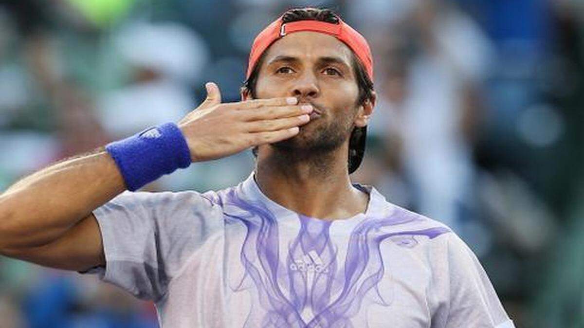 
Fernando Verdasco blows a kiss to the crowd after defeating Rafael Nadal during their third round match at the Miami Open tennis tournament at the Crandon Park Tennis center in Key Biscayne, Florida on Sunday, March 29, 2015.
