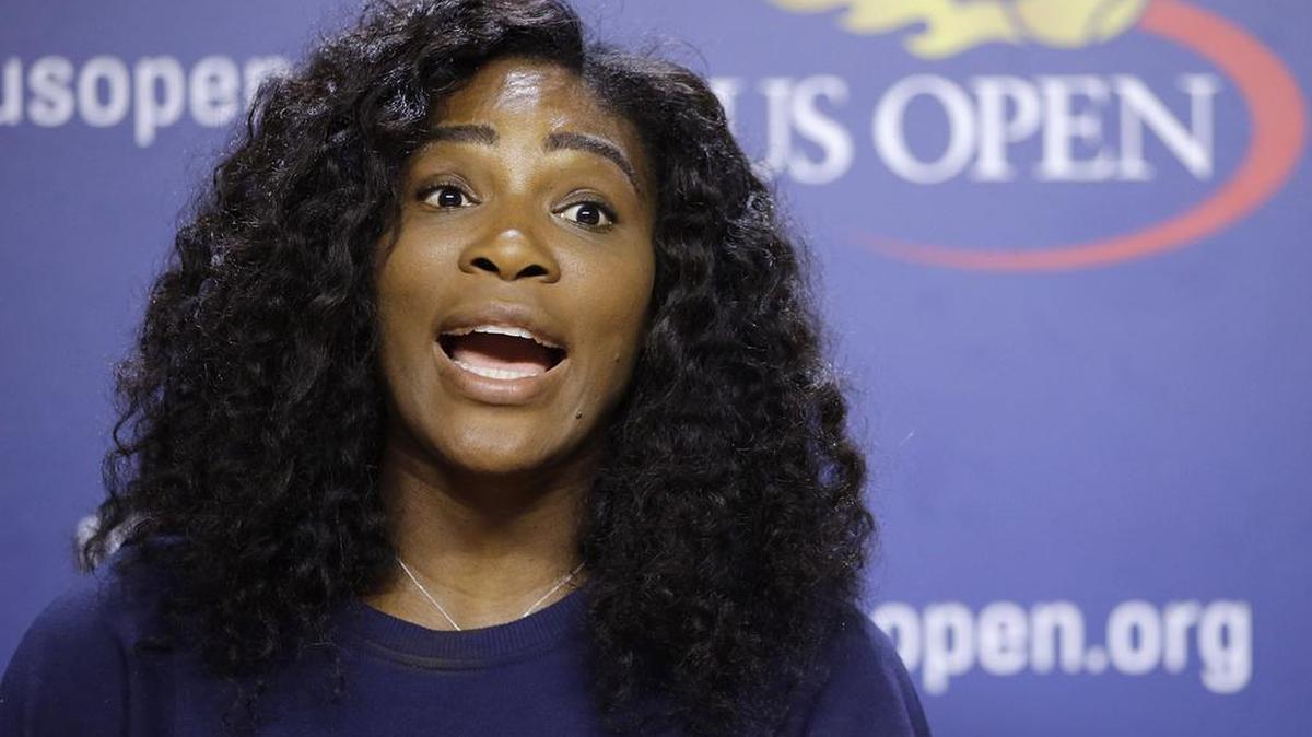 
U.S. Open defending champion Serena Williams speaks during a news conference at the USTA Billie Jean King National Tennis Center in New York, Thursday, Aug. 27, 2015. Williams is in position to win a Grand Slam this year if she wins the U.S. Open. 
