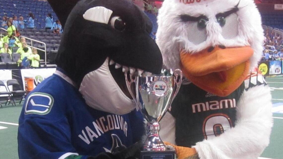 Sebastian the Ibis of The U a repeat champ at Wawa Mascot Games