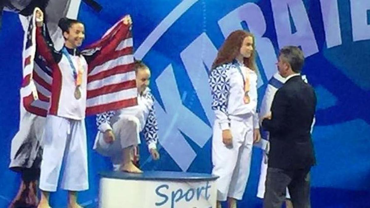Emalie Belokon, 16, of Aventura won two silver medals in karate at the 20th Maccabiah Games in Israel. Representing Team USA, she trains and teaches at DB Karate School in Sunny Isles Beach.