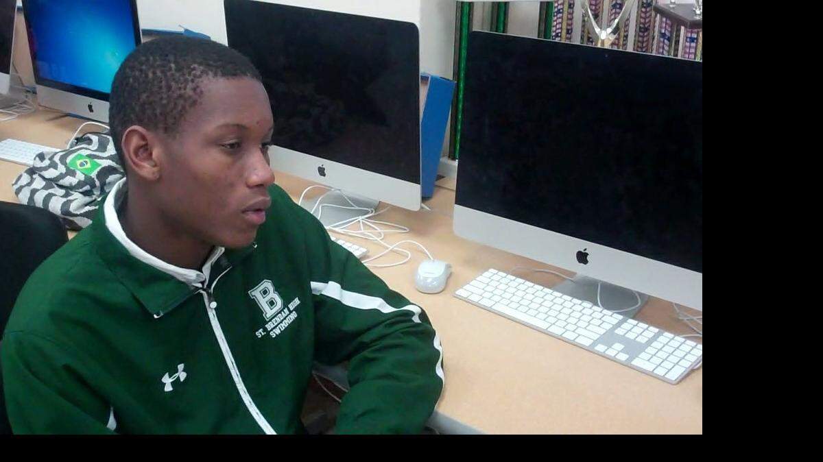 
St. Brendan High School state champion swimmer Zuhayr Pigot was interviewed by Miami Herald Youth Sports Reporter Alexa Lorenzo at the Miami-based private school. Pigot earned a scholarship to NCAA Division I University of North Carolina-Chapel Hill. Lorenzo, a senior, is president of the Broadcasting Honor Society at St. Brendan.
