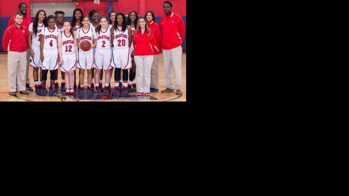 
The Miami Country Day School girls’ varsity basketball team won its second consecutive state championship. Last season, the girls’ basketball team became the first MCD team to win a state title. The two-time champion Spartans (30-2) are ranked No.6 nationally by USA Today. The champs feature front from left, Ta’Kyla Austin, Jodi Bauson, Maria Alvarez, Stephanie Mackenzie, Kelsey Marshal, Coach Jenna Kochen; back, Coach Oliver Berens, Coach Carlyle Lewis, Dashaun Jackson, Channise Lewis, Michelle Berry, Marsha Edwards, Lindsey Pierre, Ogechi Anyagaligbo, Coach Jackie Smith, and Coach Ochiel Swaby.
