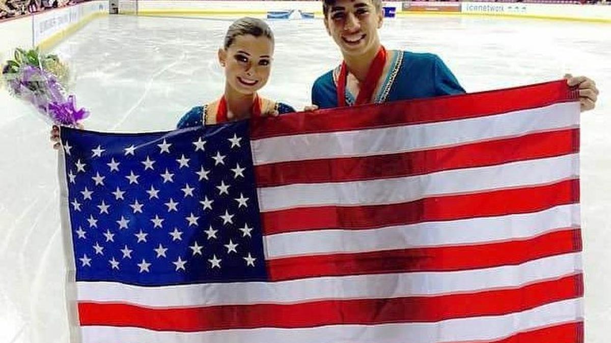 
WINNING SILVER: Miami figure skater Maxmilliano Fernandez (right) and his partner Joy Weinberg earned silver medals in the first event of the prestigious Junior Grand Prix series of the International Skating Union in Colorado Springs. A Hialeah resident, Max is a member of the Miami Figure Skating Club at Kendall Ice Arena.
