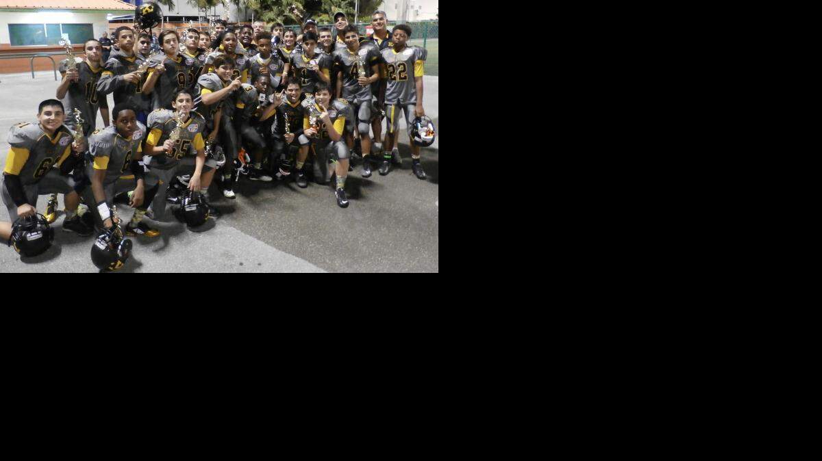 
The unbeaten Kendall Boys & Girls Club Kolts won the 13U (145 pound) Super Bowl of the Miami Xtreme Youth Football League at Ted Hendricks Stadium at Milander Park in Hialeah.
