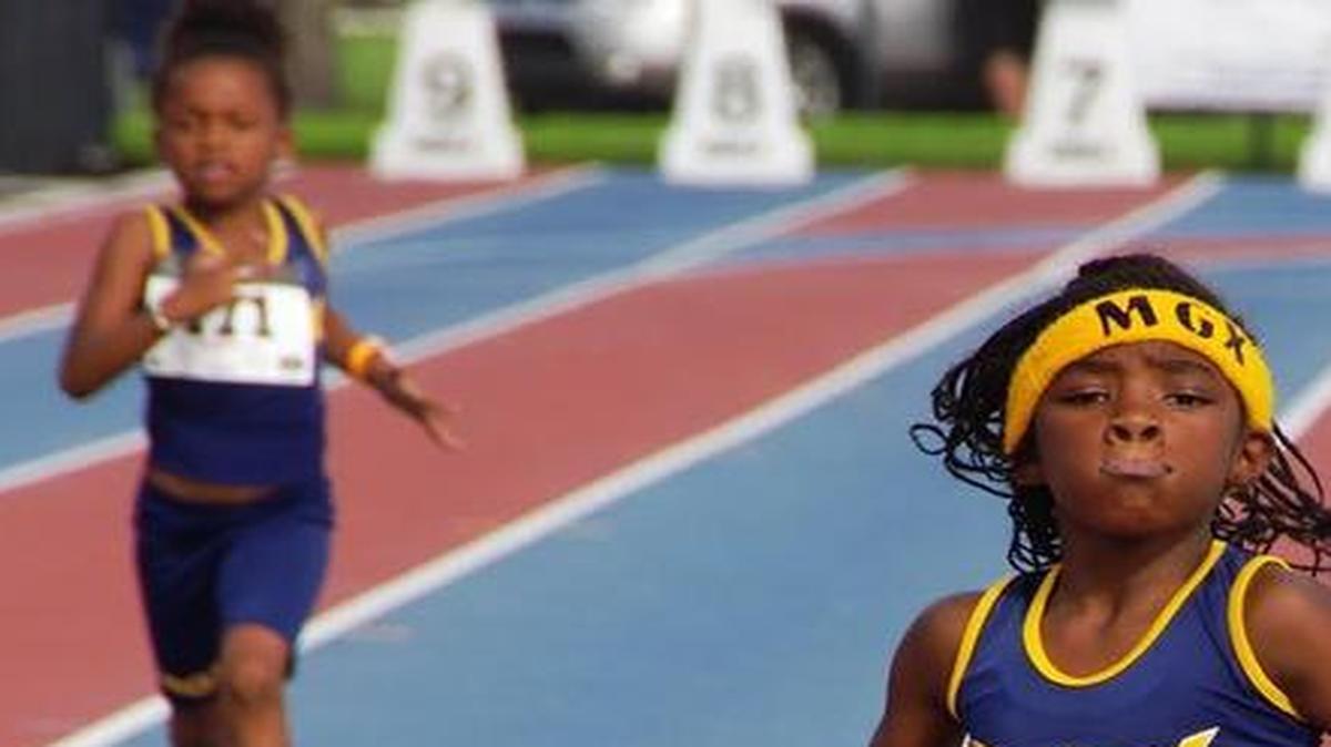 
EASY WIN: Akayla Edwards of the Miami Gardens Express team wins her 200-meter heat in the 6-year-old and under division. 
