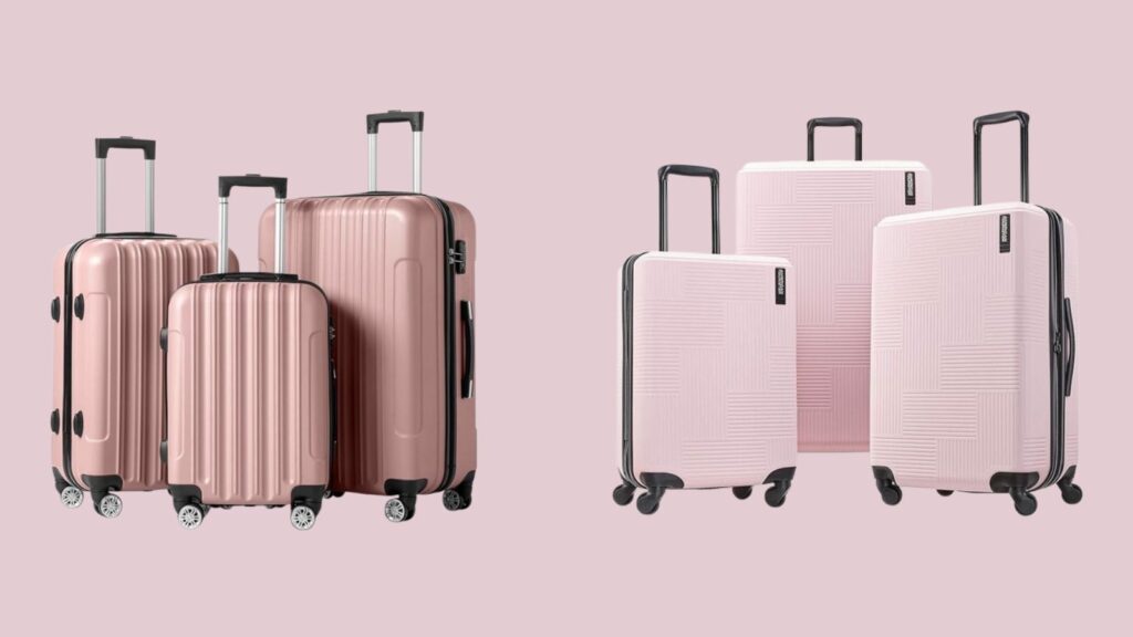 composite photo of luggage sets